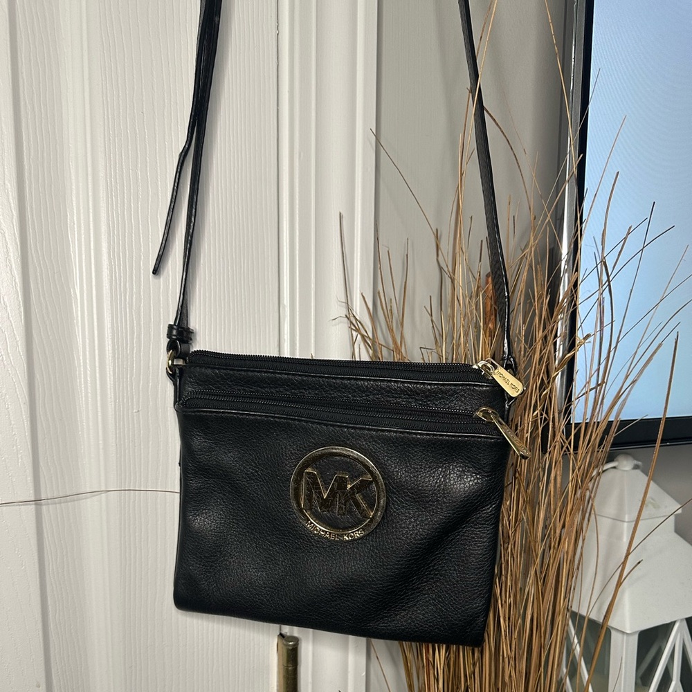 Michael Kors Black and Gold Crossbody Bag